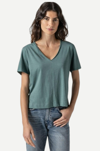 Lilla P Easy Short Sleeve V Neck, Vine
