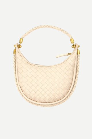 BC Bags Woven Hobo Handbag, Cream