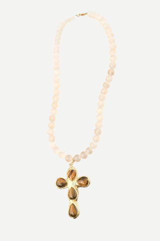 Virtue Large Pearl Necklace with Pearl Cross