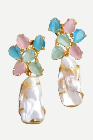 Allie Beads Serena Gemstone & Pearl Earrings