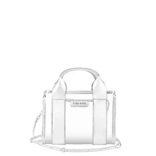 Case Mate Stadium Tote w/ Strap, Silver Chrome/Clear