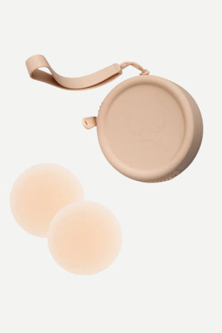 Boob-eez® 6cm "Headlight Hiders" + Silicone Travel Case, Light Tint/Dusty Pink