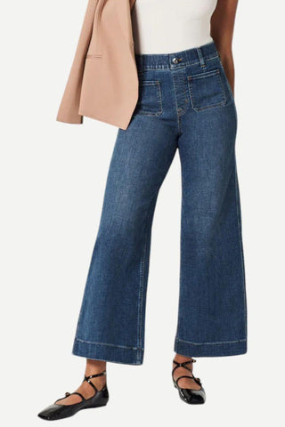 Spanx Cropped Wide Leg Jeans, Shaded Blue
