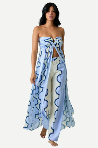 LAVI Kira Sleeveless Open Drape Top, Blue LAVI