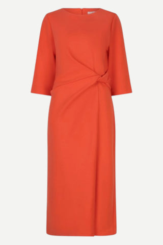 Esqualo Midi Knot Dress, Chili Red Esqualo