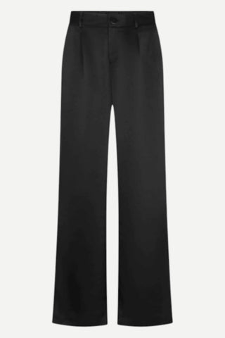 Esqualo Trousers Wide Satin, Black