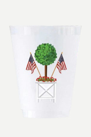 WH Hostess Patriotic Topiary Shatterproof Cups, Set of 8 WH Hostess