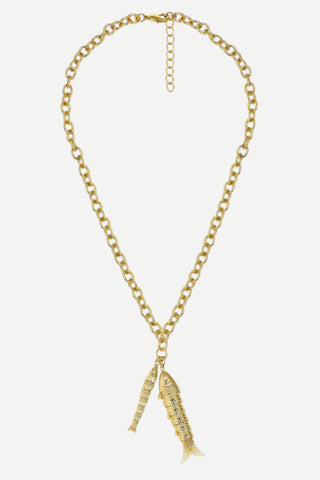 Lisi Lerch Double Fish Necklace, Momma and Baby Fish