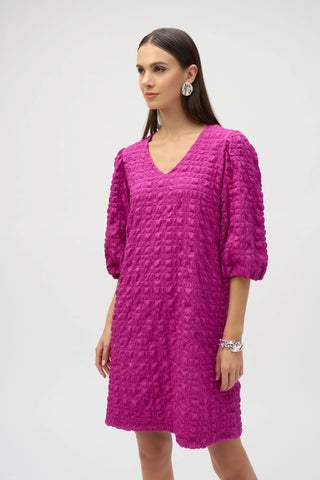 Joseph Ribkoff Bubble Jacquard A Line Dress, Purple Orchid