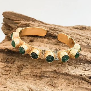 Virtue Jewelry Design The Haven Cuff Bracelet, Emerald Green