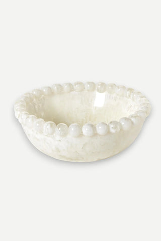 Two's Company Modern Pop White Beaded Rim Bowl TWO'S COMPANY