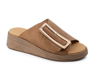 Chocolat Blu Ela Wedge Sandal, Camel Leather