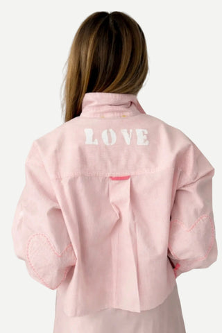 Kerri Rosenthal Tia Love Stripe Shirt, Hardly Pink