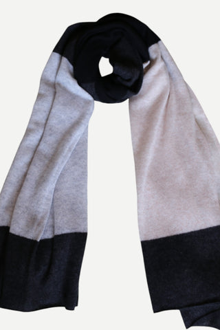 In Cashmere 100% Cashmere Color Block Shawl Wrap