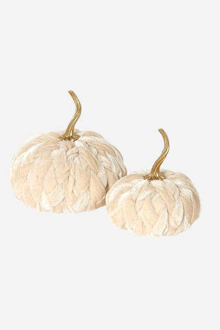 Two's Company Braided Plus Pumpkins, Large White