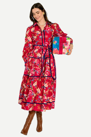 Elizabeth James The Label Beverly Dress, Chinoiserie Scarlett