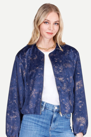 Joy Joy Zip Front Jacket, Navy