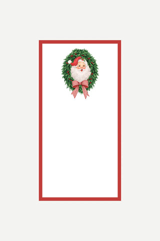 WH Hostess 4.25x8.5 Santa Wreath List Notepad