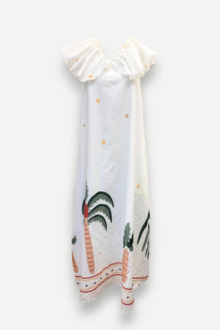 Peirre Sophia Katya Maxi Dress, Ethnopalm White Pierre Sophia
