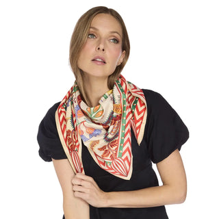 Two's Company Magic India Beige Square Scarf TWO'S COMPANY