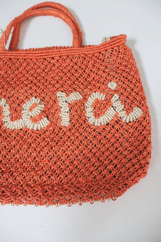 The Jacksons Merci Large Jute Handbag, Peach