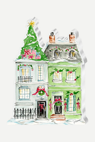 Rosanne Beck Collections Extra Large Acrylic Art, Handpainted Blue and Green House