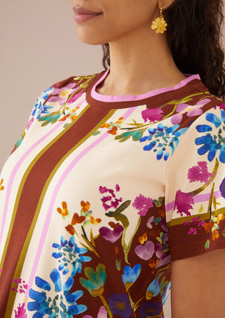 Alivia Charli Dress, Ivory/Cinnamon