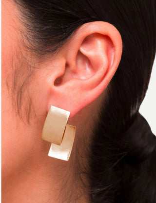 Sheila Fajl Harbor Studs, Brushed Champagne 18K Gold Plated