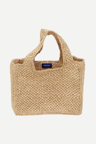Hat Attack, Mini Lulu Tote Hand Bag, Natural