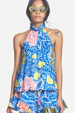 CLC Hana Halter Top, Blue Limoncello Collection
