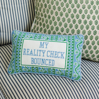 Furbish My Reality Check Bounced, Needlepoint Pillow