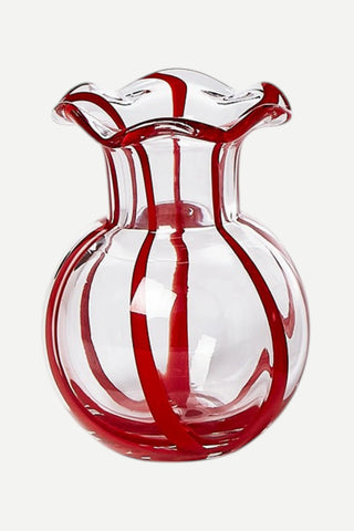 Two's Company Ruffled Ribbon Vase, Red TWO'S COMPANY