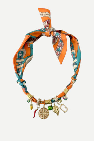 Gemelli Camron Multi Charm Scarf Necklace