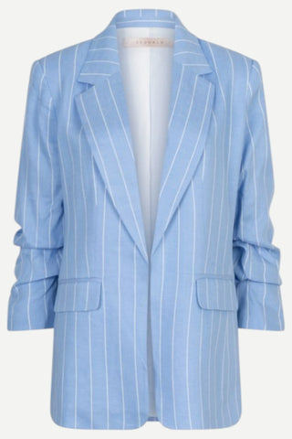 Esqualo Linen Stripe Blazer, Blue Esqualo