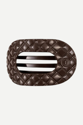 Teleties, Quilted Flat Round Large Hair Clip, Truly Taupe