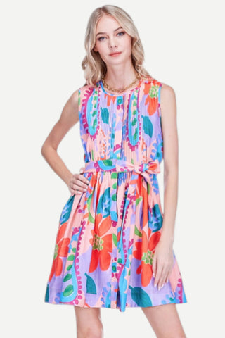 Joy Joy Mini Pleated Dress, Happy Hibiscus JOY JOY