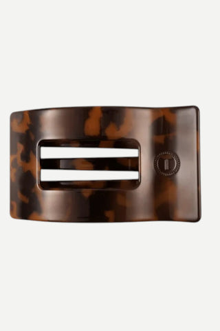 Teleties Small Flat Rectangle Clip, Tortoise