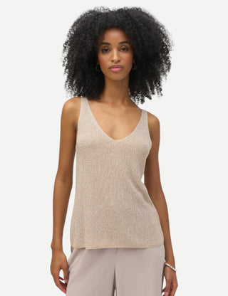 Joseph Ribkoff Metallic Knitted Camisole with Rhinestones