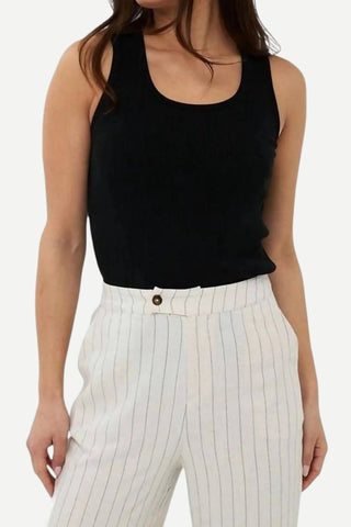 Esqualo Single Rib Knit Top, Black Esqualo