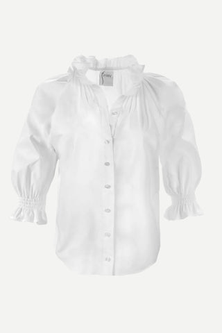 Finley Fiona Shirt Solid Silky Poplin, White
