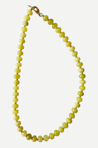 Smith & Co Sea Glass Beaded Necklace, Chartreuse