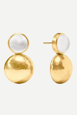 Julie Vos Solara Midi Earring, Iridescent Clear Crystal