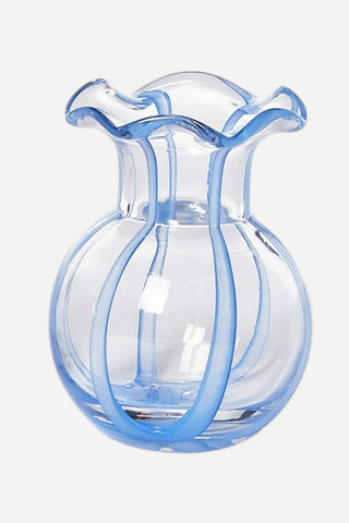 Two's Company Ruffled Ribbon Vase, Blue TWO'S COMPANY