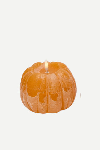 Two's Company Flameless Pumpkin & Gourd Dark Color Candle, Medium Size
