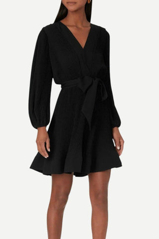 Milly Hadie Mixed Media Pleat Mini Dress