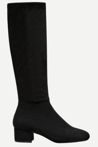 Silent D Gold, Stretch Microsuede Boot, Black