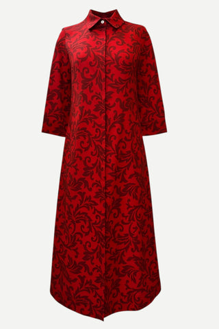 Perlavera Neo Slim Maxi Dress, Damask Red/Red