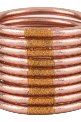 BudhaGirl Medium All Weather Bangles, Rose Gold