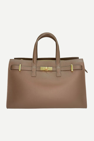 Le Feme Chateau Classic Large Handbag, Dark Taupe