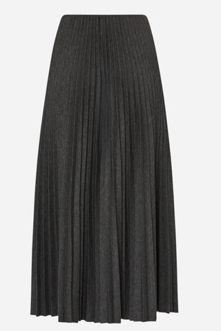 Milly Pleated Midi Skirt, Grey